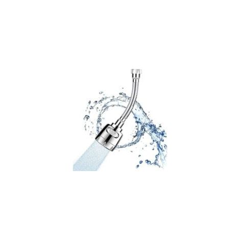 Robinet universel pivotant à 360°, résistant aux éclaboussures, avec flexible, bec flexible à 2 positions, acier inoxydable, 200 mm - Crezuo