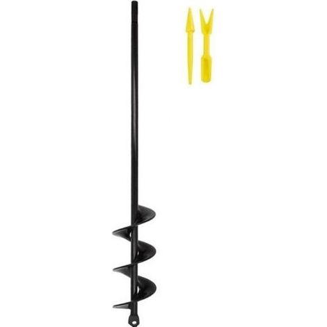 Ersandy – Erdbohrer 4x45 cm aus legiertem Stahl – Schwarze Rostschutzbeschichtung – Zum Graben harter Böden und zum Pflanzen von Blumen und Gemüse (1/5)