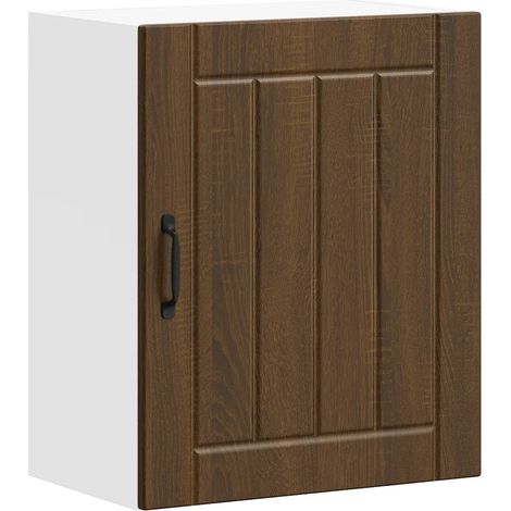 Armoire murale de cuisine design pratique rangement 50 x 31 x 60 cm en bois d'ingénierie chêne marron (1/5)