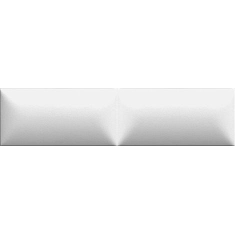 Matte weiße Relief-Wandfliese für den Innenbereich 5x20 cm – Glenbrook Padded Polar