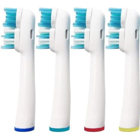 Pack de 8 2 x 4 ttes de remplacement pour brosse dents lectrique Oral B Dual Clean SB417 Label (1/4)