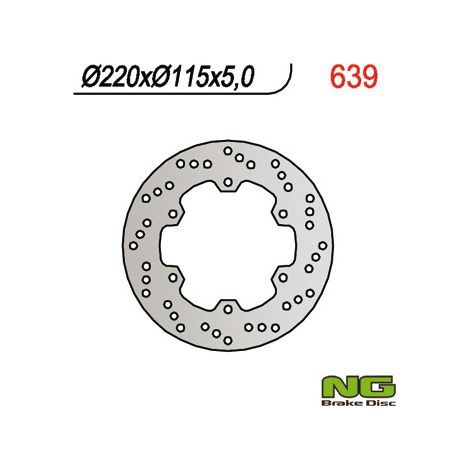 Disco de freno trasero Yamaha R6 99-02, R1 98-03, 220x115x5 mm