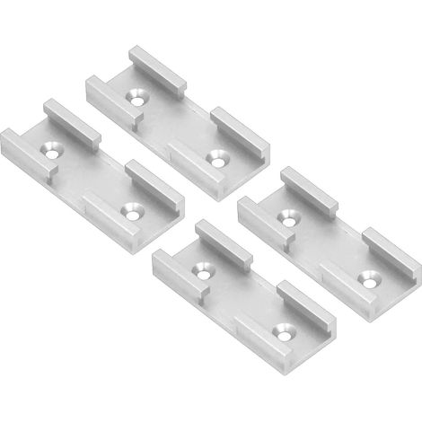4-teiliges Zubehörset aus Aluminiumlegierung für T-Schienenkreuzungen im Schreinerhandwerk – Silberner Schienenverbinder für Verbindungsstücke