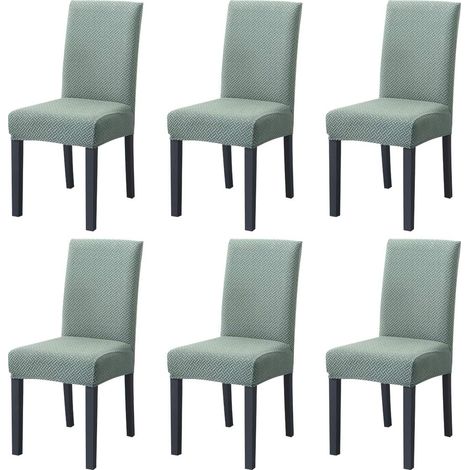 Chair Covers, Stretchable, Removable, High-Back Dining Chair Covers, Washable for Banquet, Kitchen, Wedding, Party, Dining Room (Q-Blue, 6PC) (1/5)