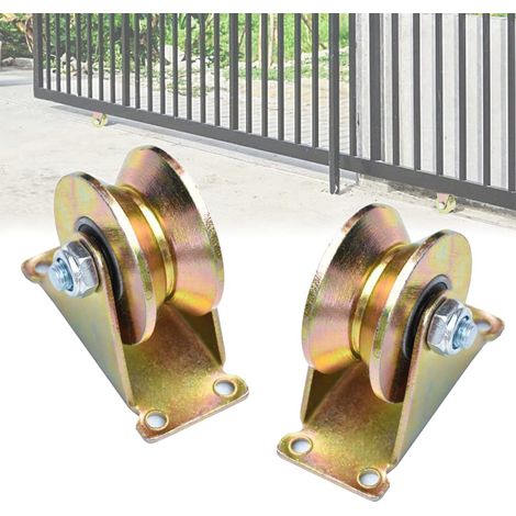 Set di 2 ruote con scanalatura a V per carichi pesanti, ideali per porte scorrevoli, binari girevoli, macchinari industriali e porte avvolgibili, diametro 50 mm.