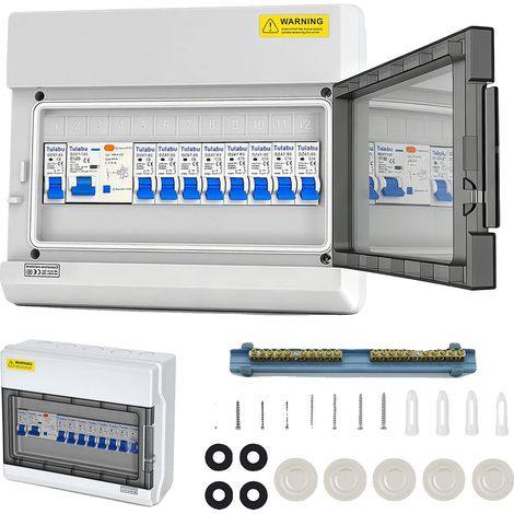 Caja de distribución, protección IP65, interruptor diferencial integrado, BLANCO (1/5)