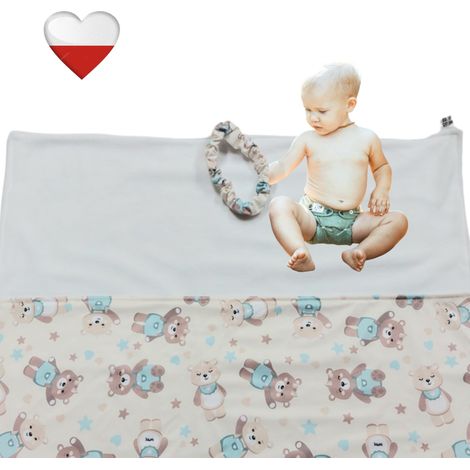 Tapis à langer réutilisable NappiMe, ours en peluche menthe (1/4)