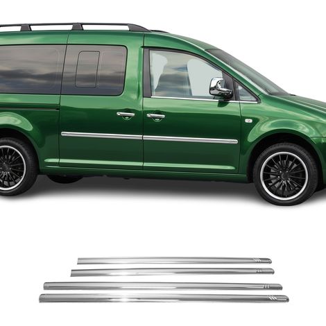 Garniture Baguette de porte latérale pour VW Caddy 2003-2015 en acier inox 4Pcs