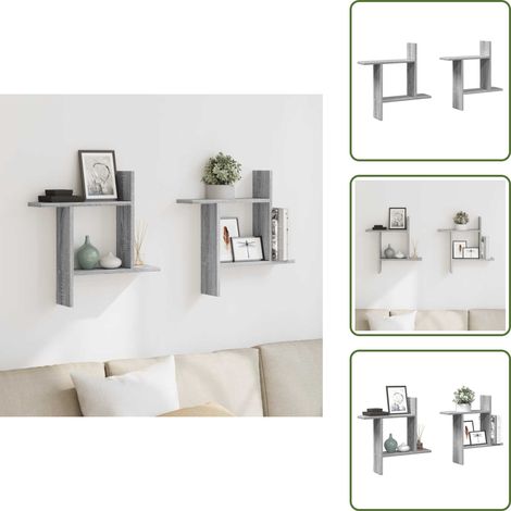Wandregale 2 Stk. Grau Sonoma 50x12x50 cm Holzwerkstoff - Wandregal - Wandregale - Schweberegal - Hängeregal (1/5)