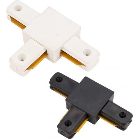IluminaShop - Conector tipo T para Carril Monofasico Blanco / Negro Blanco (1/3)