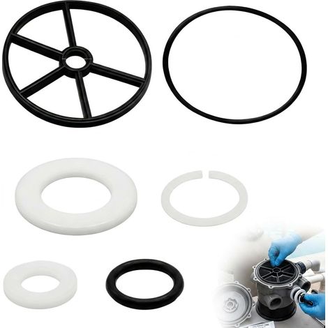 Kit Réparation Vanne 6 Voies Piscine SP0710 SP0711 SP0712 6 Pièces Compatible SP0710 SP0711 SP0712 Joint Araignée Oring Rondelle Caoutchouc Installation Facile Étanchéité Fiable (1/5)