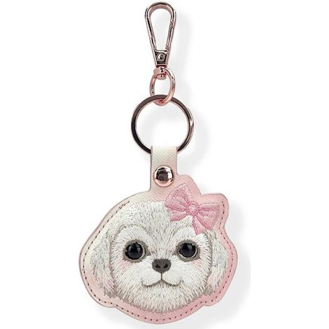 Porte-clés AirTag - AVIZAR - Nimmy Friends Bichon - Métal Rose - Décoratif - Pratique (1/5)