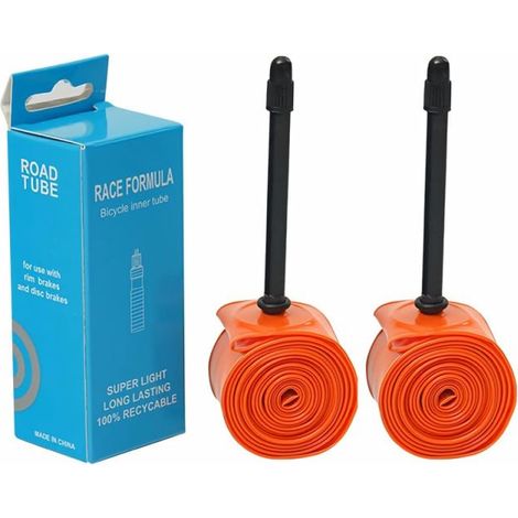 Lot de 2 chambres à air 700 x 18-28 mm avec valve Presta 45 mm/65 mm/85 mm pour VTT et vélos de route. Accessoires (1/5)