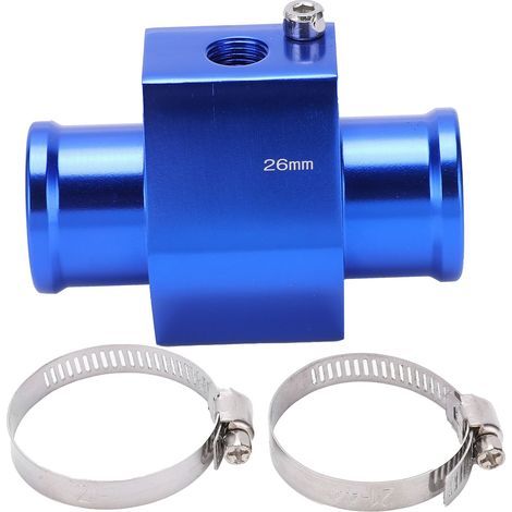 Adaptateur de tuyau avec capteur métallique de température d'eau et colliers de serrage, 26 mm (1/5)