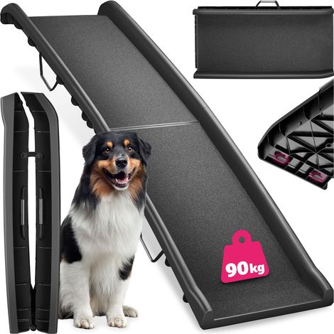 Rampe pour chien pliable et antidérapante en polypropylène noir
