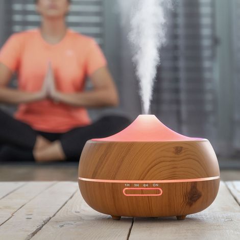 Humidificateur à Diffuseur d'Arômes avec LED Multicolore Wooden-Effect InnovaGoods (1/5)