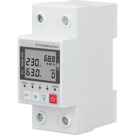 Protecteur de tension 230V 50/60Hz 63A avec télécommande, protection surtension et sous-tension, sans rétroéclairage (1/5)