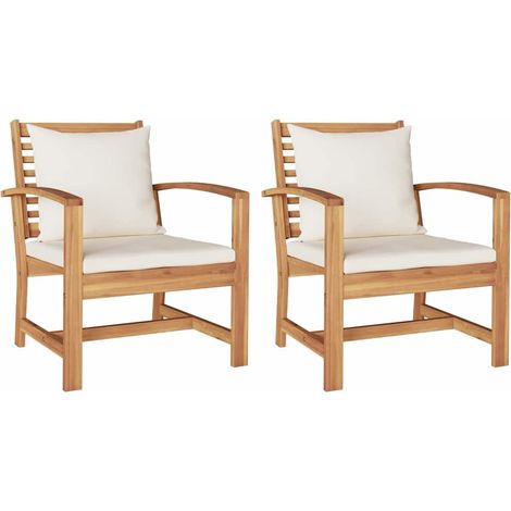 Lot de 2 Chaises de jardin,Chaise d'extérieur Naturel 60 x 65 x 76.5 cm CFW7893430 (1/5)