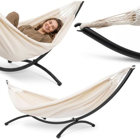 Amaca con supporto - HYPERMOTION - HYP71 HAMSETSOL - Amaca 200×150 cm - Struttura in acciaio 300×100×96 cm - Carico 100 kg (1/5)
