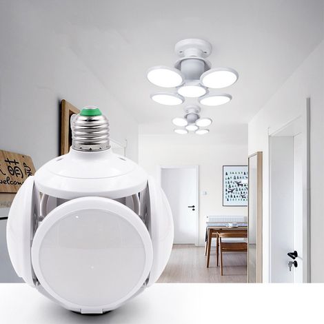TrAdE Shop Traesio - Lampada Lampadario Deformabile Led 60w Luce Fredda 5 Vie Bianca Attacco E27 Ufo - (1/5)