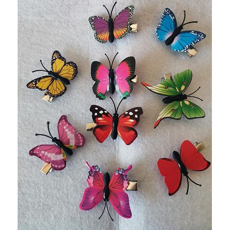 24 Pices Pinces Cheveux De Papillon Barrettes De Papillons Colores 3d Pinces Cheveux De Papillon Dde Nol Pour Faveurs De Fte De Femmes (1/5)