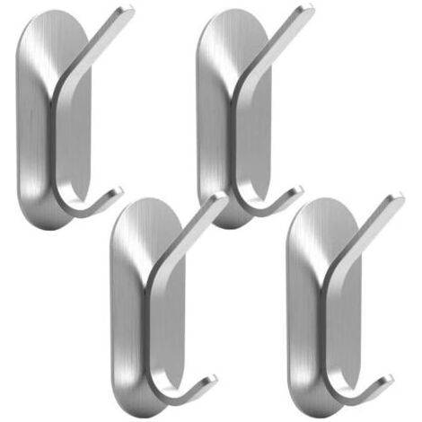Selbstklebende Haken – wasserfeste Edelstahl-Wandhaken, robuste Haken, 4 Stück (1/5)