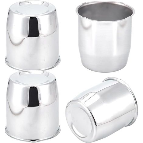 Lot de 4 cache-moyeux chromés robustes de 8,1 cm pour remorque, camion, véhicule utilitaire (1/5)