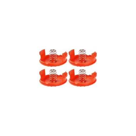 Lot de 4 capuchons de bobine et 4 pièces de changement pour ressorts, compatibles avec les coupe-bordures BLACK+DECKER RC-100-P Crezuo (1/4)