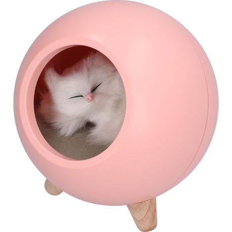 Veilleuse LED tactile chat mignon, portable et rechargeable, en forme de maison de chat, pour chambre à coucher (1/5)