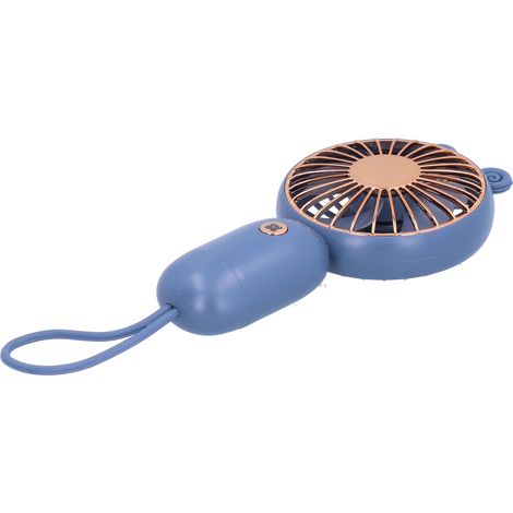 Mini ventilateur portable à trois vitesses réglables, rechargeable par USB, petit, silencieux et mignon pour les étudiants (9066C bleu marine). (1/5)