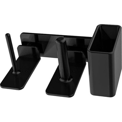 Becherhalter-Organizer – Aufbewahrungsständer – Platzsparend – Seitlich montierbar, stapelbar – 23 x 12 cm – Schwarz (1/5)
