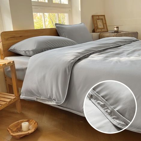 Housse de couette anti-acariens 200x200, linge de lit anti-allergie avec fermeture éclair, housse intermédiaire étanche aux allergènes pour la couette, linge de lit pour personnes allergiques 200x200 (1/5)