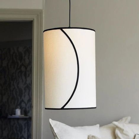 [NEUWERTIG] B-Ware Pr Home Hängelampe Pendelleuchte Ava Bio Baumwolle Cremefarben Lampenschirm