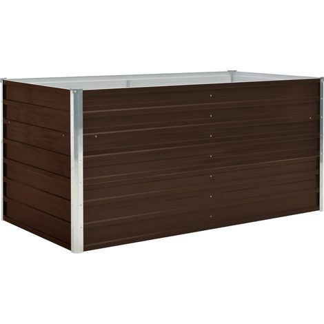 Fioriera rialzata 160 x 80 x 77 cm acciaio zincato marrone 020000859