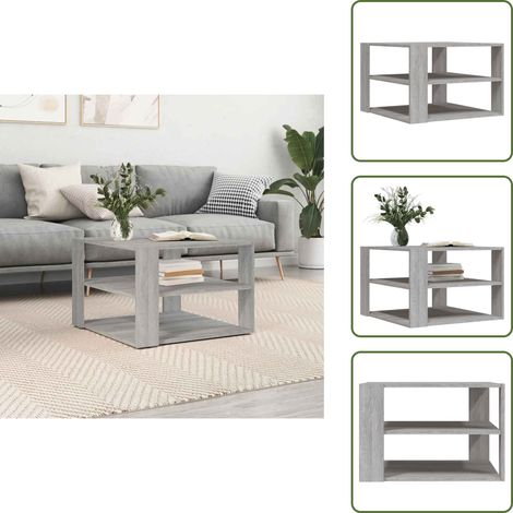 Table basse sonoma gris 59,5x59,5x40 cm bois d'ingénierie - Table Basse - Meuble Salon - Table D'appoint - Design Moderne - Bois D'ingénierie (1/5)