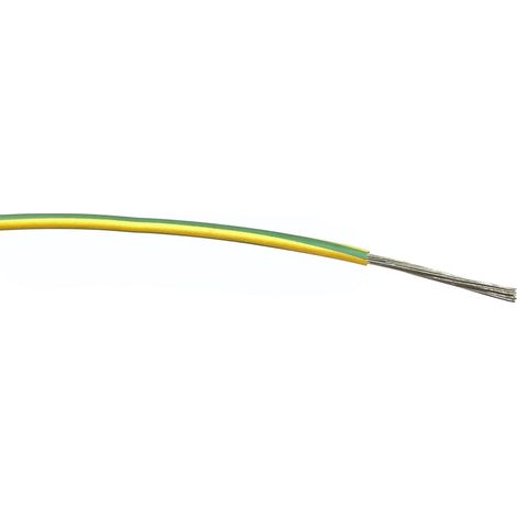 Fil électrique RS PRO BS4808 1 mm² 17, 1,5 kV c.a., PVC Vert/Jaune, 100m ( Prix pour Bobine de 100 )