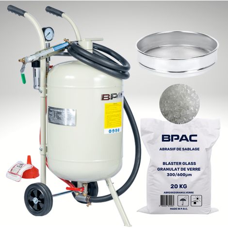 Pack sableuse mobile 40l + tamis + abrasif 20kg 300-600 - BPAC (1/5)