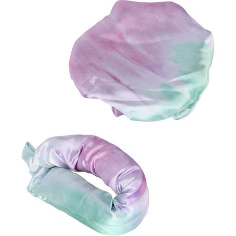 Rouleau de curling sans chaleur Tie Dye, bandeau satin doux portable pour nuit, violet, coiffure maison sans chaleur. (1/5)