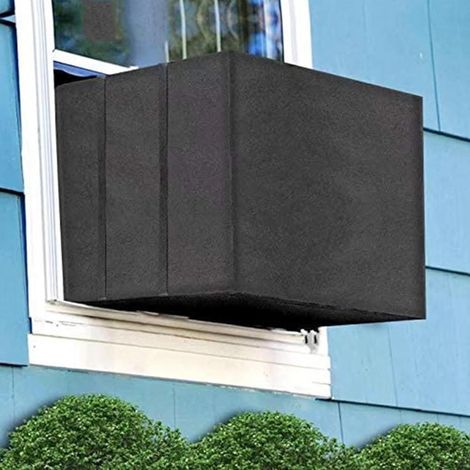 Housse Climatiseur ImperméAble, Housse Climatiseur De FenêTre Oxford 210d, Housses ExtéRieures avec Sangle, Housse De Climatiseur FenêTre(Noir,64×53×44cm) (1/5)