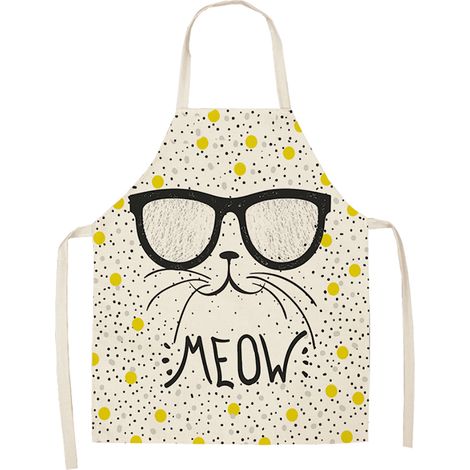 Tablier De Cuisine - Motif Chat Dessin Animé - Imperméable Et Résistant - Pour Cuisson Et Pâtisserie - 1 Pièce (1/2)