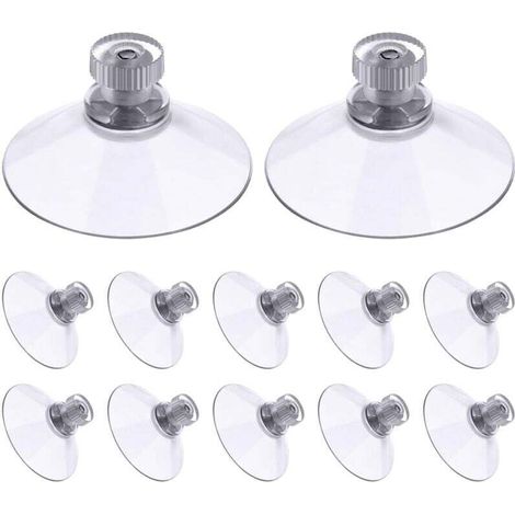 Lot de 30 ventouses 41 mm – Écrous moletés pour fixation sécurisée – Plastique transparent – Charge maximale 2 kg – Pour surfaces lisses (1/5)