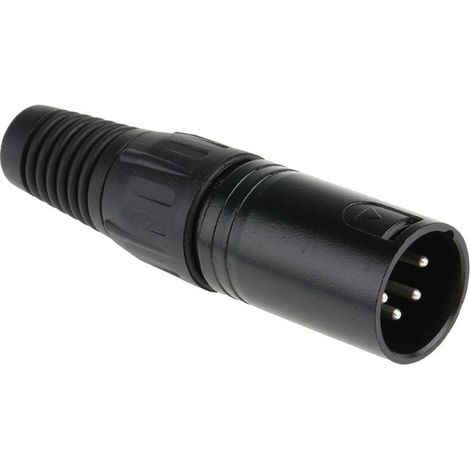-Connecteur XLR Mâle Droit 4 voies Montage sur câble, placage Argent ( Prix pour 1 )