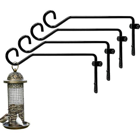 Lot de 4 crochets robustes pour plantes d'extérieur et d'intérieur, crochets en métal pour mur, plafond pour plantes et jardinières suspendues, supports muraux pour mangeoires à oiseaux et (1/5)
