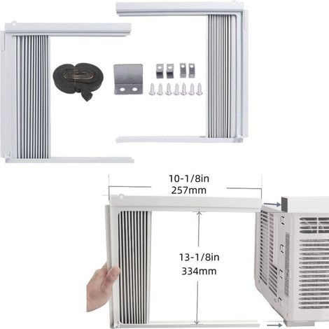 Plaque d’étanchéité pour climatiseur monobloc fenêtre 9000 BTU – Panneau double couche rétractable avec lames orientables, compatible avec modèles 9K2404 (1/5)