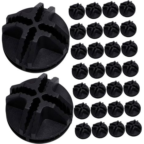 Connecteurs cubiques pour câbles, 60 pièces, en plastique noir (1/5)