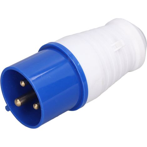 IP44 wasserdichter Industriestecker, 32 A CEE 220–250 V, blau, 3-poliger Stecker für Wohnmobile und Baustellen (1/5)