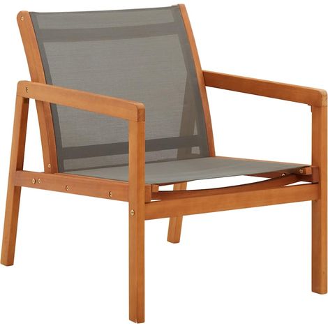 vidaXL Sedia da Giardino Grigia Legno Massello Eucalipto e (1/5)