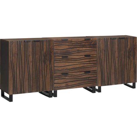 Badezimmermöbel-Set mit Schubladen 3 pcs Braun Holzwerkstoff