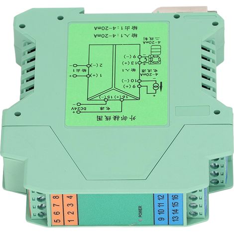 Isolateur de signal 24 V CC, 1 entrée, 1 sortie, transmetteur de courant 4-20 mA, commande analogique par automate programmable, montage sur rail DIN (1/5)