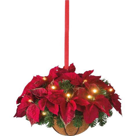 Panier Décoratif De Noël - Suspension Pour Arbre Porte Voiture - Diamètre 8 Cm - Rouge - 1 Pièce (1/2)